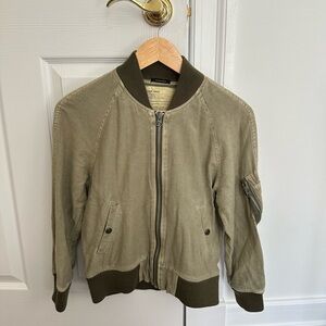 R13 Hemp Shrunken Flight Bomber Jacket